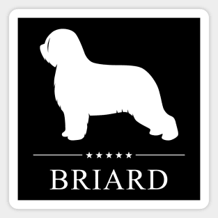 Briard Dog White Silhouette Magnet